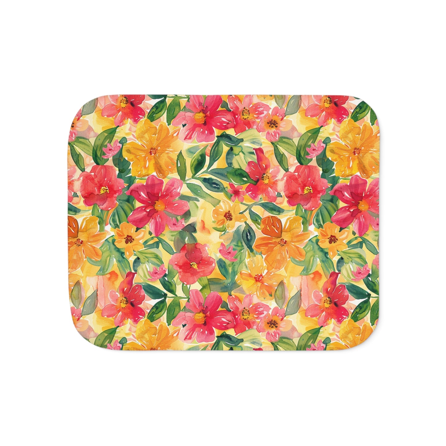 Vibrant Floral Sherpa Blanket