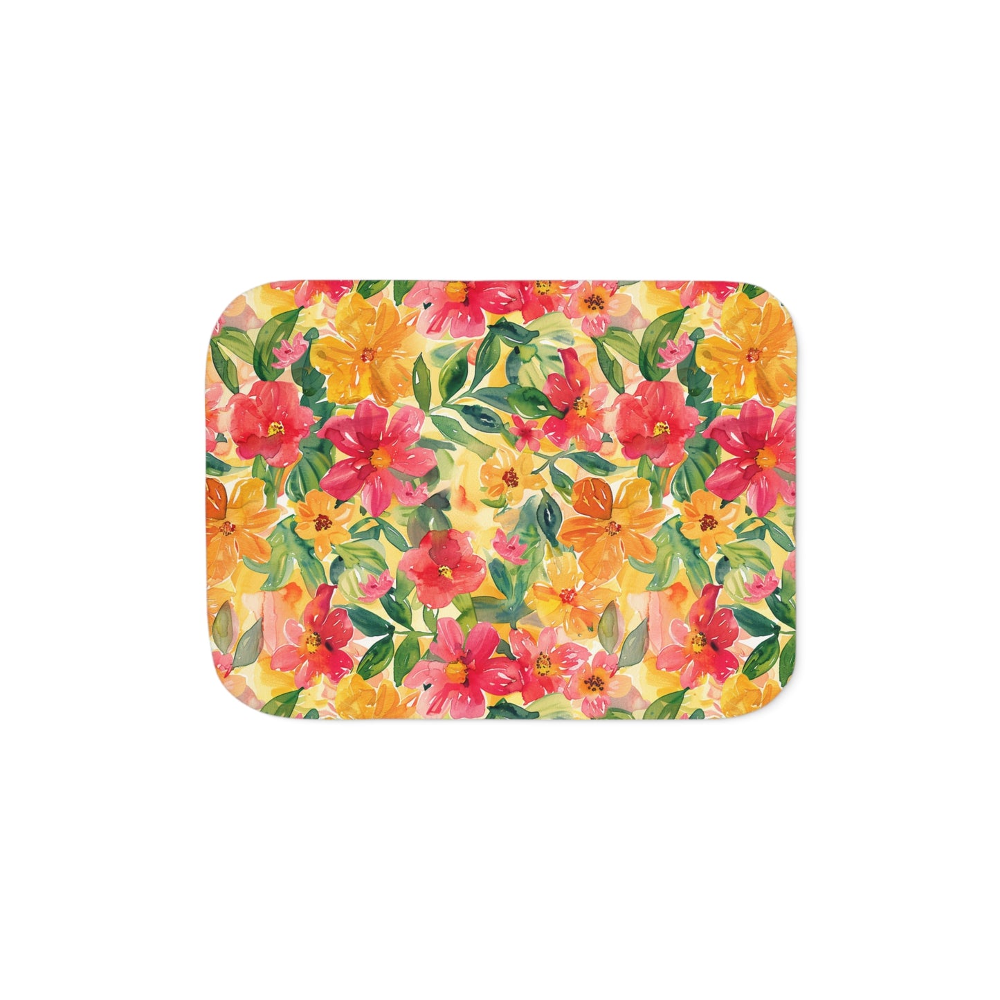 Vibrant Floral Sherpa Blanket
