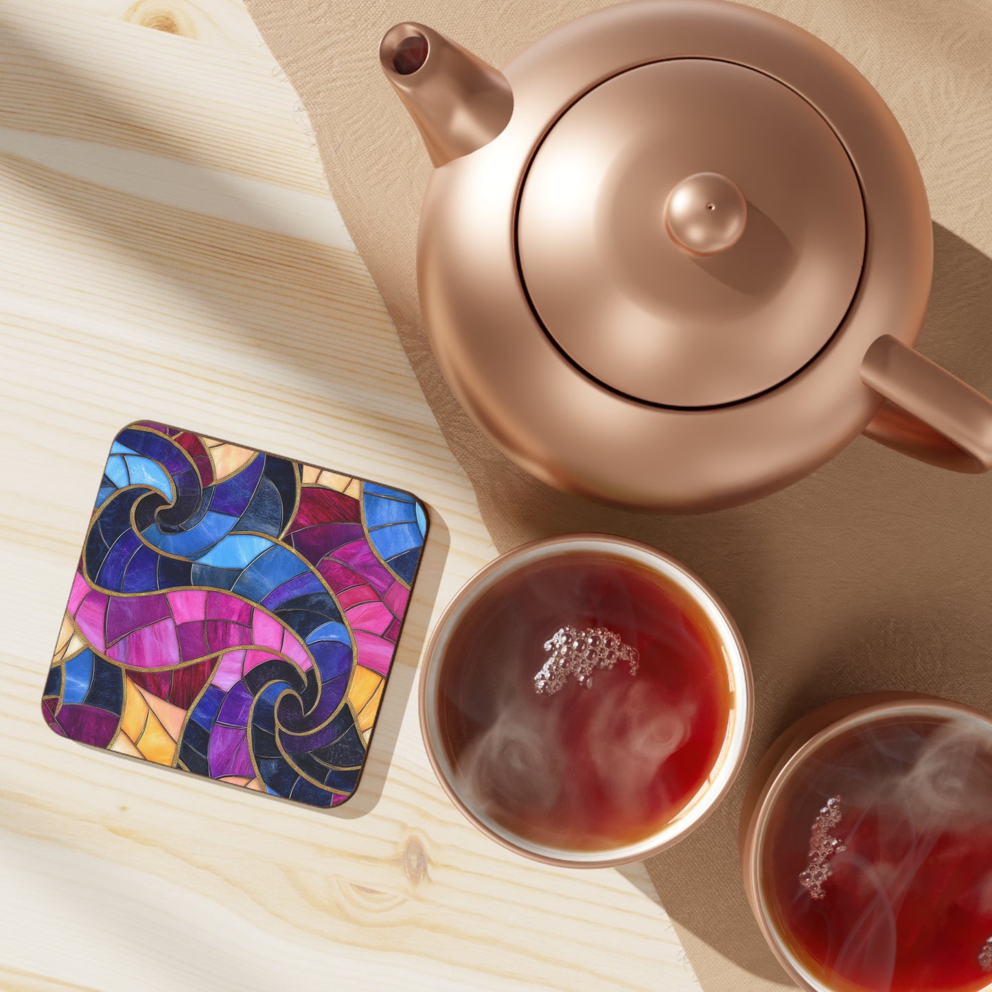 Colorful Stained Glass Coaster Set
