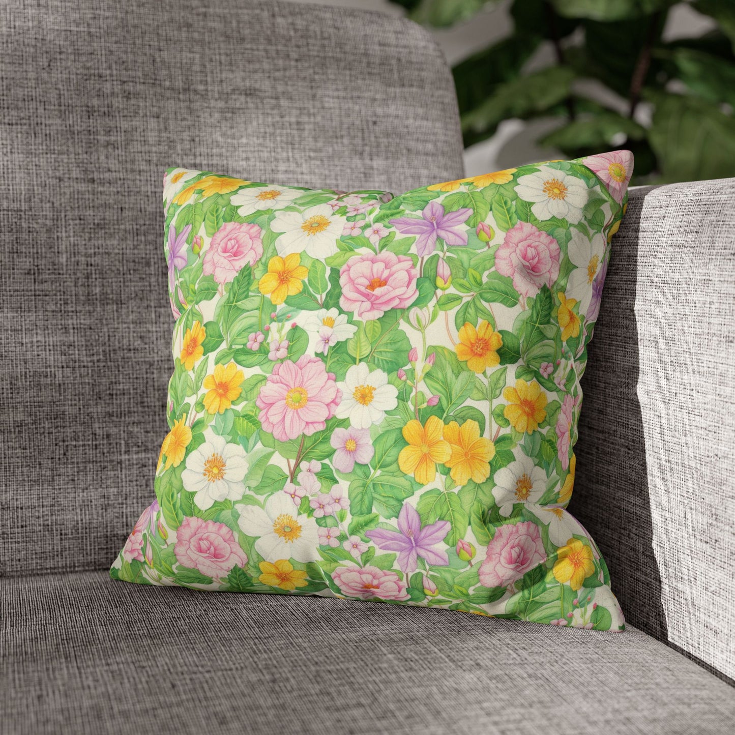 Floral Faux Suede Pillowcase for Cozy Home Décor