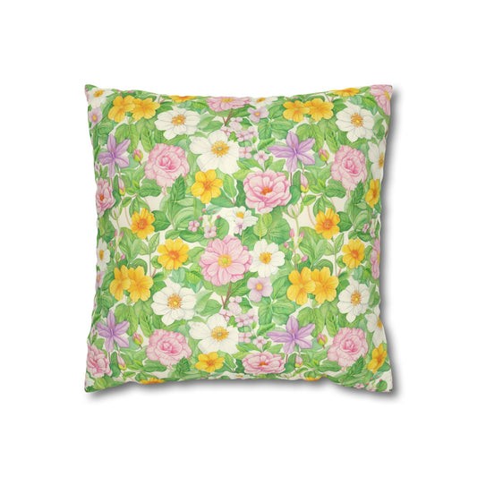 Floral Faux Suede Pillowcase for Cozy Home Décor