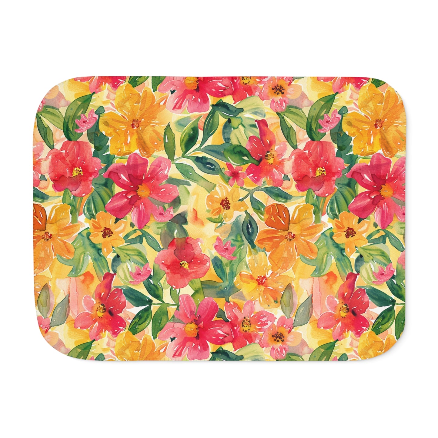 Vibrant Floral Sherpa Blanket