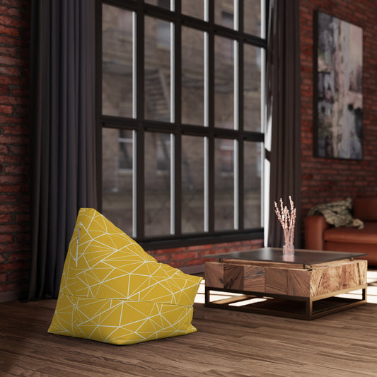 Modern Yellow Geometric Bean Bag Chair Cover