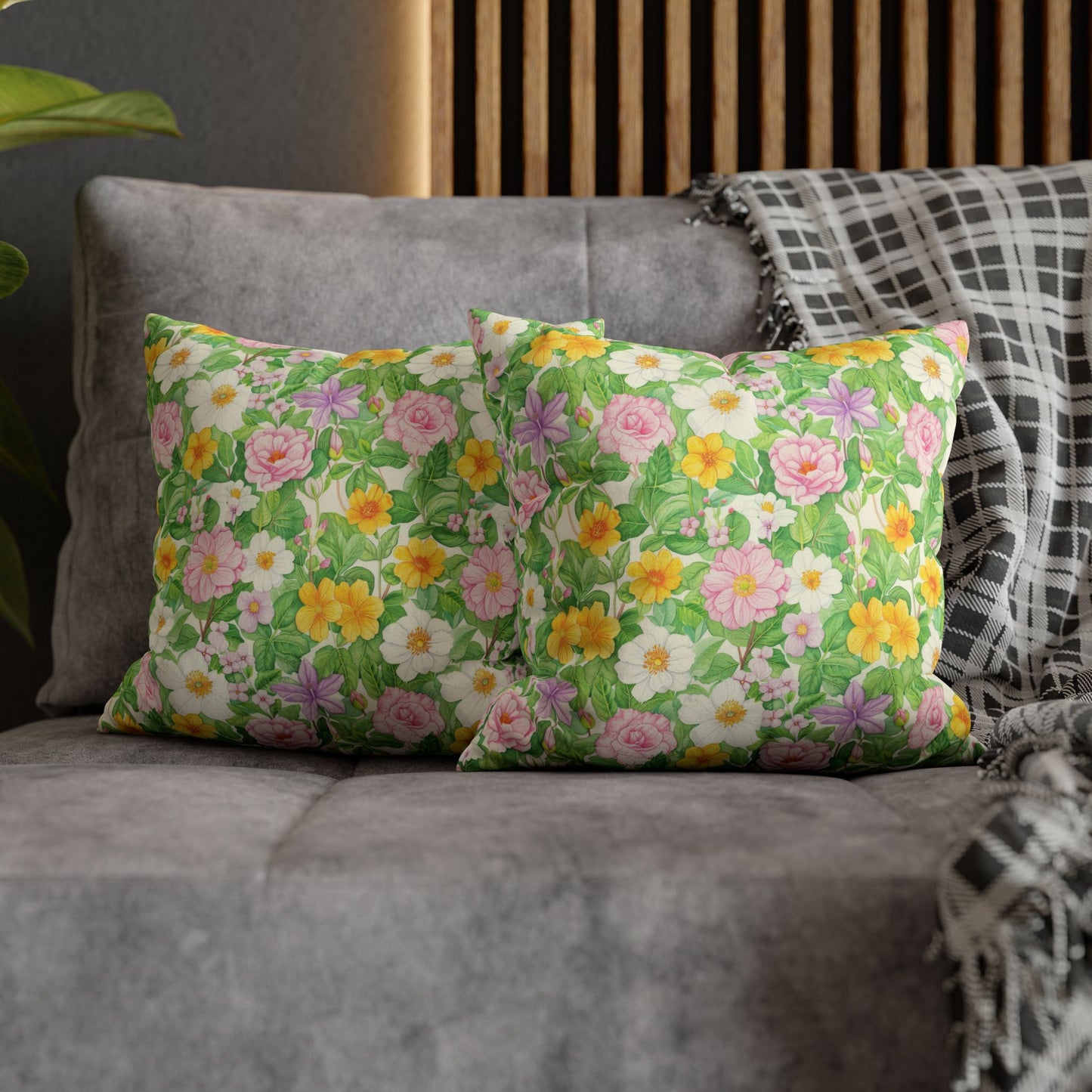 Floral Faux Suede Pillowcase for Cozy Home Décor