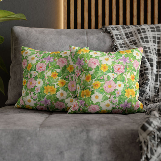 Floral Faux Suede Pillowcase for Cozy Home Décor