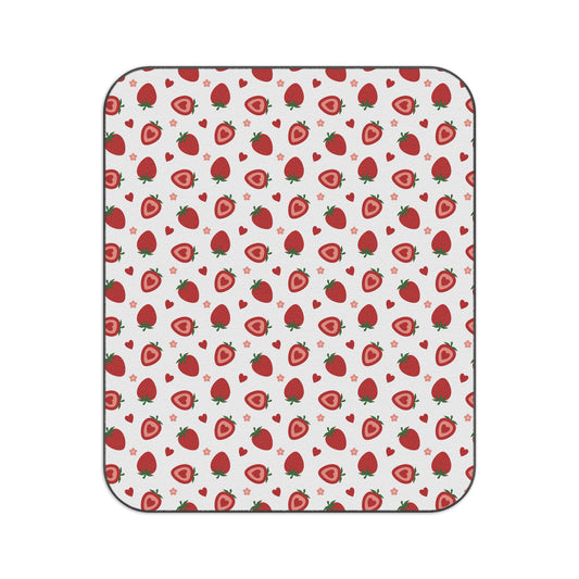 Strawberry Print Picnic Blanket