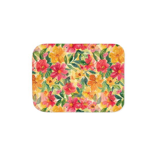 Vibrant Floral Sherpa Blanket