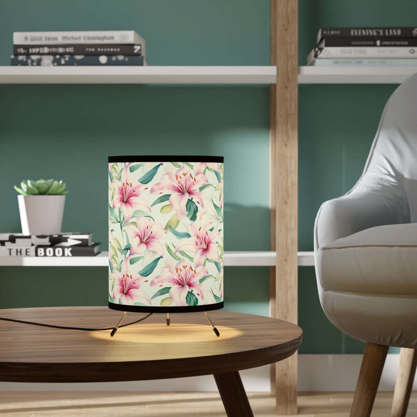 Floral Tripod Lamp