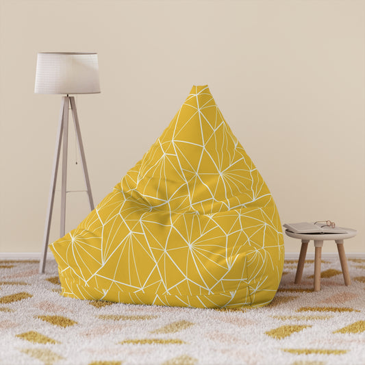Modern Yellow Geometric Bean Bag Chair Cover